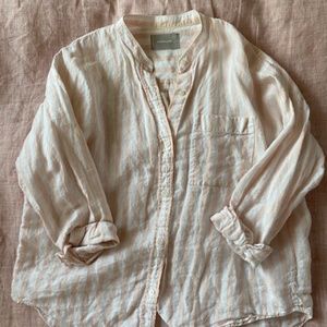Everlane Linen Oversized Collarless Shirt